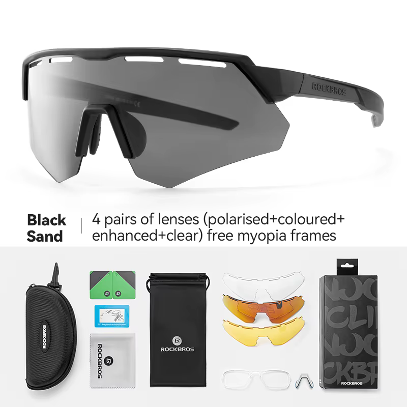 ROCKBROS lunettes de vélo polarisées hommes femmes lunettes de vélo 4 lentilles vtt route lunettes d