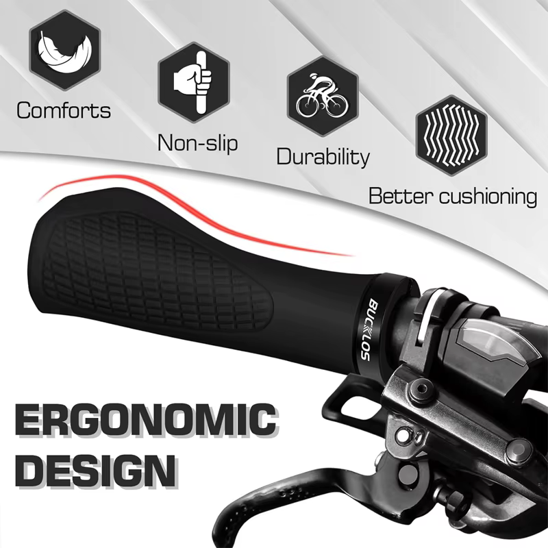 BUCKLOS poignées de guidon vtt ergonomique confortable VTT poignées Lokc vélo poignée de guidon en c