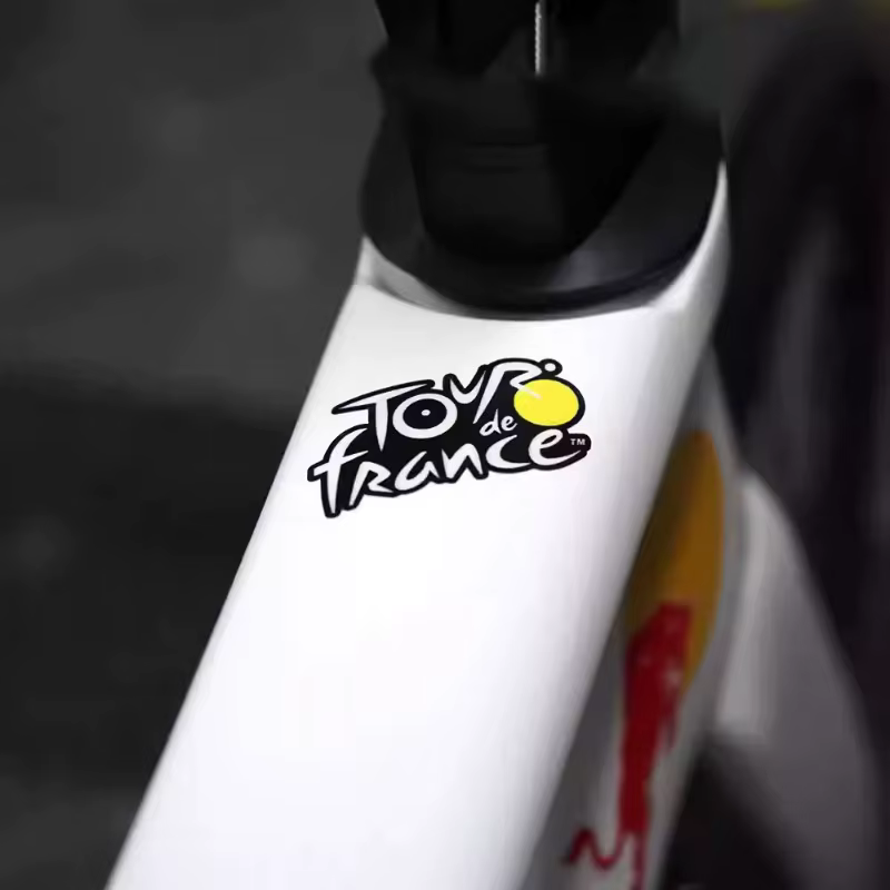 2 autocollants de vélo Tour de France style course pour cadre de vélo de route, tube supérieur, déco