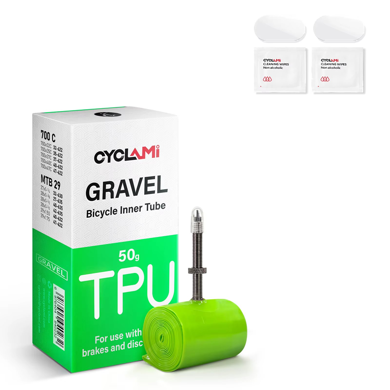 Chambre à air en TPU pour vélo de route et VTT CYCLAMI Ultralight 29, valve française FV 45 mm, pour