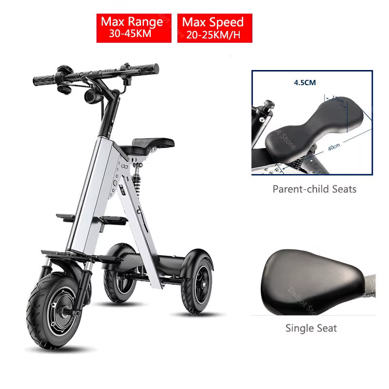 Mini Tricycle Électrique Pliable en Alliage d'Aluminium pour Adulte et Enfant, 3 Roues, observateur,