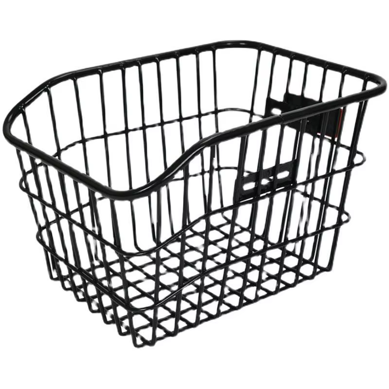 Panier arrière de vélo avec feu arrière, panier de rangement arrière pour vélo, panier arrière en mé