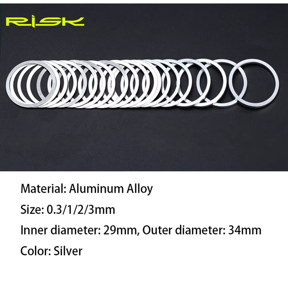 Rondelle en alliage d'aluminium 0.3/1/2/3mm, 6 pièces, entretoise de casque de vélo, rondelle de rég