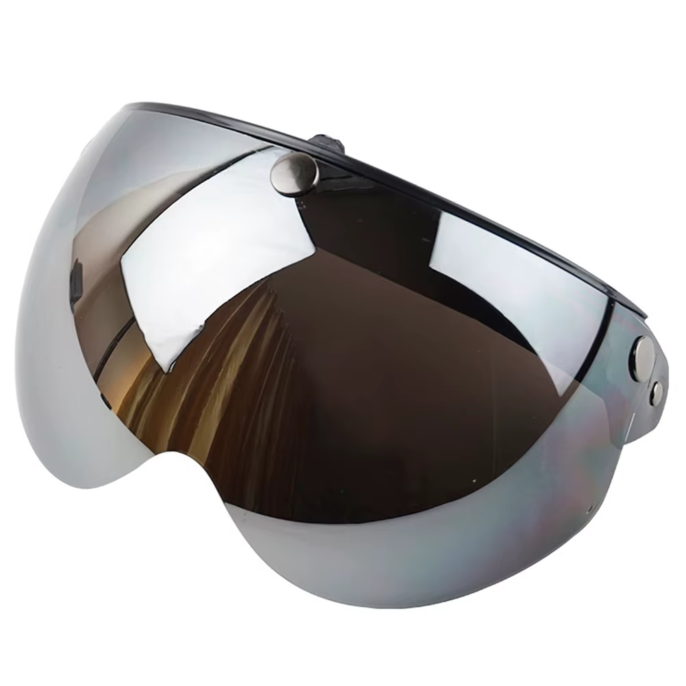 Visière de casque rétro à 3 boutons-pression, visière de casque rétro à 3 boutons-pression, coupe-ve