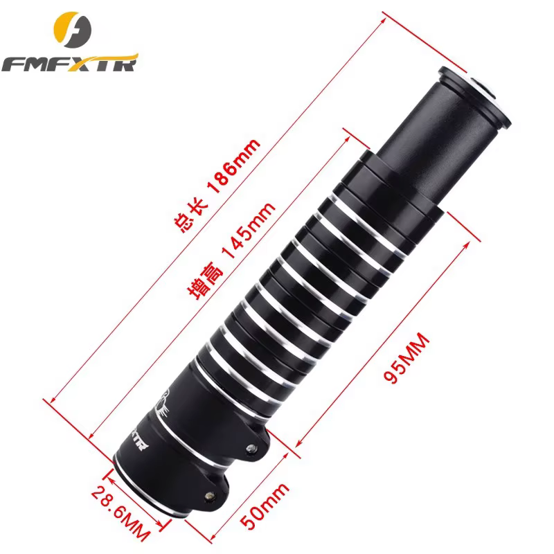 Rehausseur de potence de vélo de montagne 28,6 mm réglable, rallonge de tube de direction pour fourc
