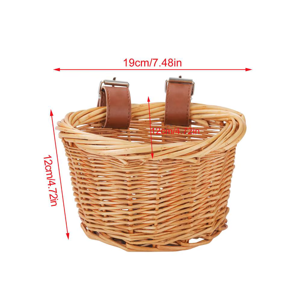 Panier de vélo multifonctionnel pour guidon avant, panier de vélo traditionnel imperméable tissé à l