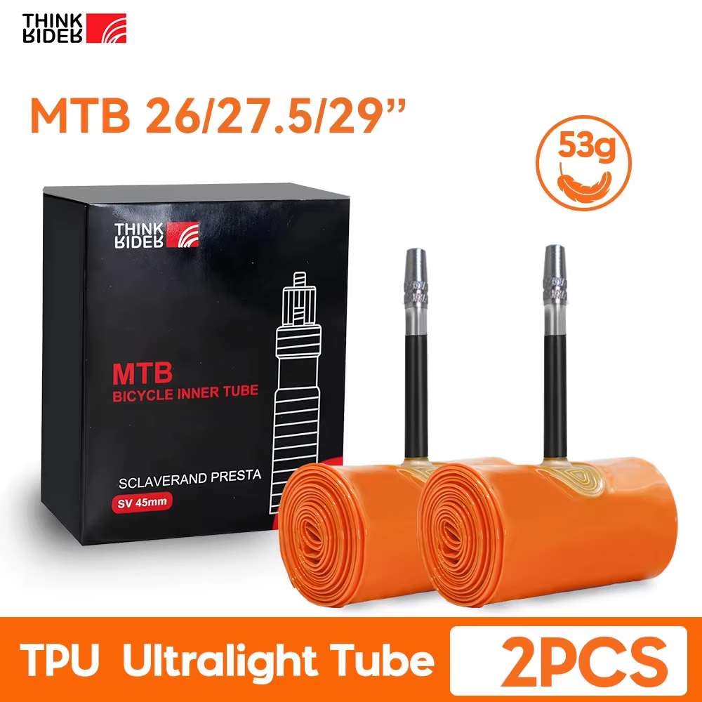 ThinkRider 2PSC chambre à air de vélo ultralégère 26 27.5 29 pouces vtt vélo TPU matériel pneu 45mm