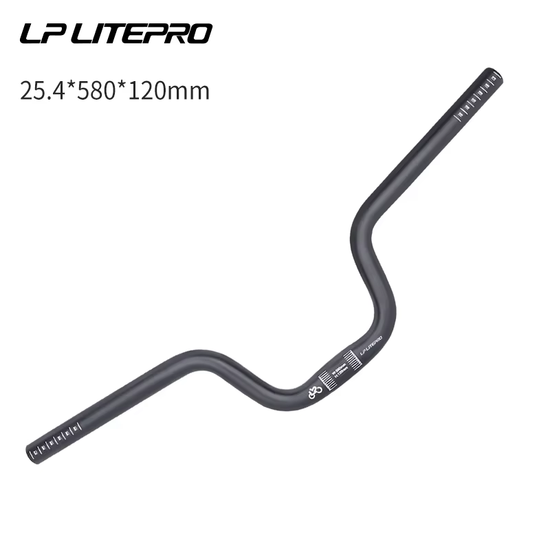 Guidon de vélo pliant de 58CM de diamètre 25.4MM, guidon élévateur en alliage d'aluminium pour vélo