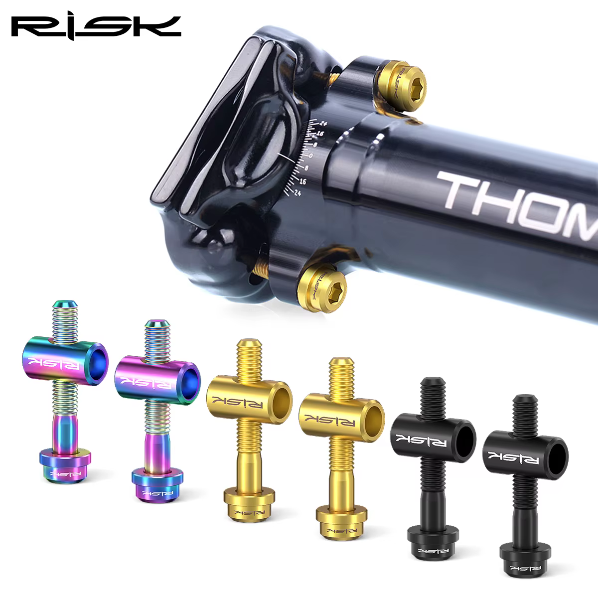 Risque 2 pièces/boîte montagne route BMX vélo Tube de selle M5x30 M5x40 tige de selle boulons de fix