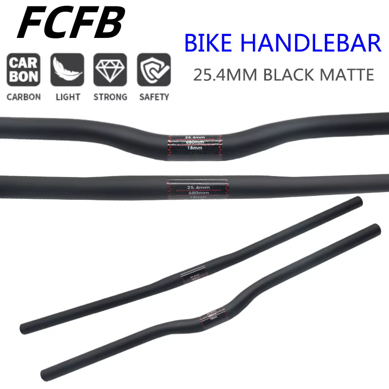Guidon de vélo pliant entièrement en carbone, guidon horizontal, forme unique, guidon droit ultralég