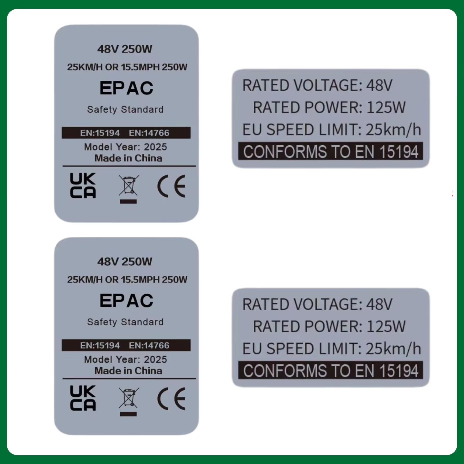 Autocollants de kit de modification de vélo électrique, étiquette de vélo électrique 36V 48V 250W, C
