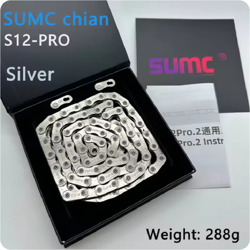 Chaîne de vélo SUMC Premium à 12 vitesses, technologie de croissant à broche creuse pour SRAM/Shiman