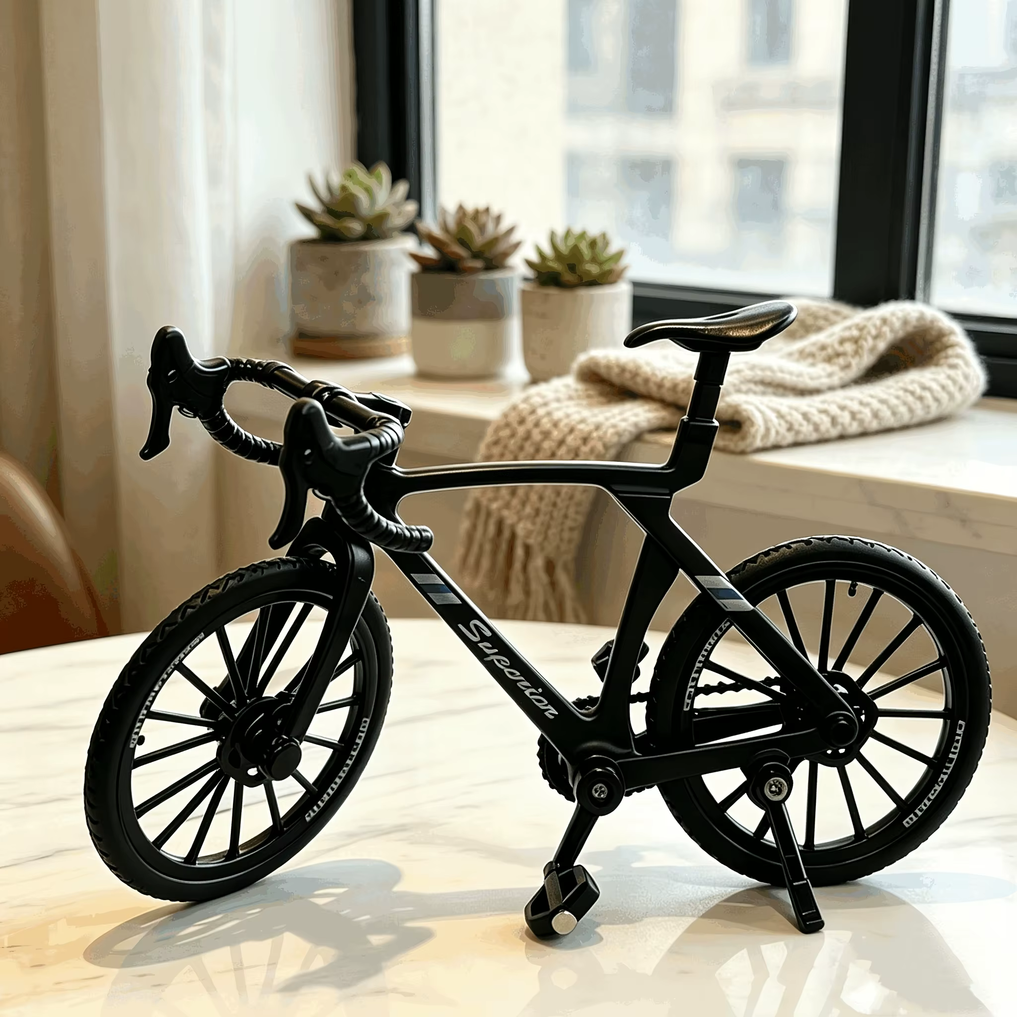 Modèle de vélo en alliage avec guidon basculant, pneus réglables, vélo de montagne, simulation de vé
