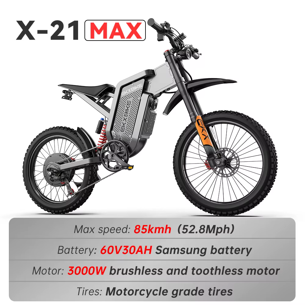EKX X21 Max motos électriques 3000W moteurs sans engrenage sans brosse 60V30AH vitesse de la batteri