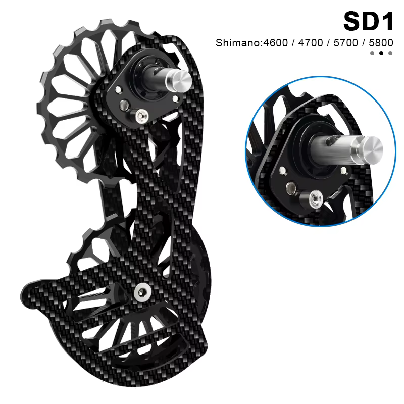 Dérailleur arrière de vélo en Fiber de carbone et céramique, roue de guidage de poulie 13T 17T pour