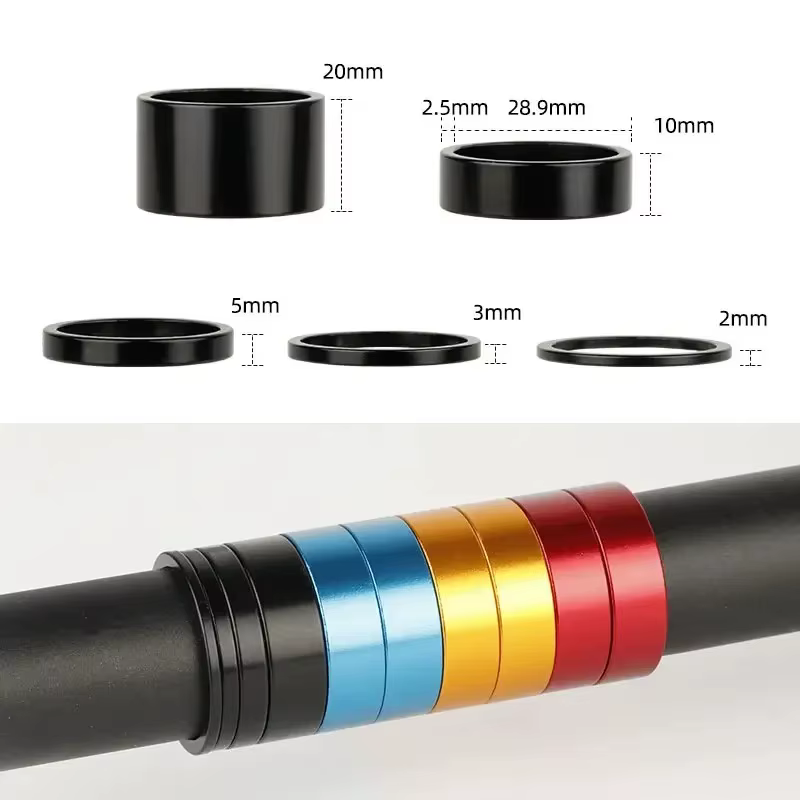 Entretoise en aluminium 1-1/8 "28.6mm, tuyau de support de fourche avant de vélo, tige de casque, ro