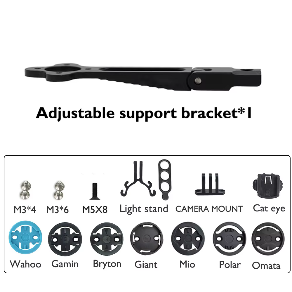 Tige de vélo de route Aero en carbone -17 °   à -7 °   Support d'ordinateur GPS réglable de 31,8 mm,