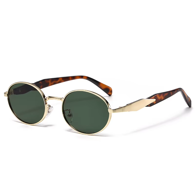 Cyclisme femme petites lunettes de soleil ovales en métal décontracté marque de mode lunettes de lux