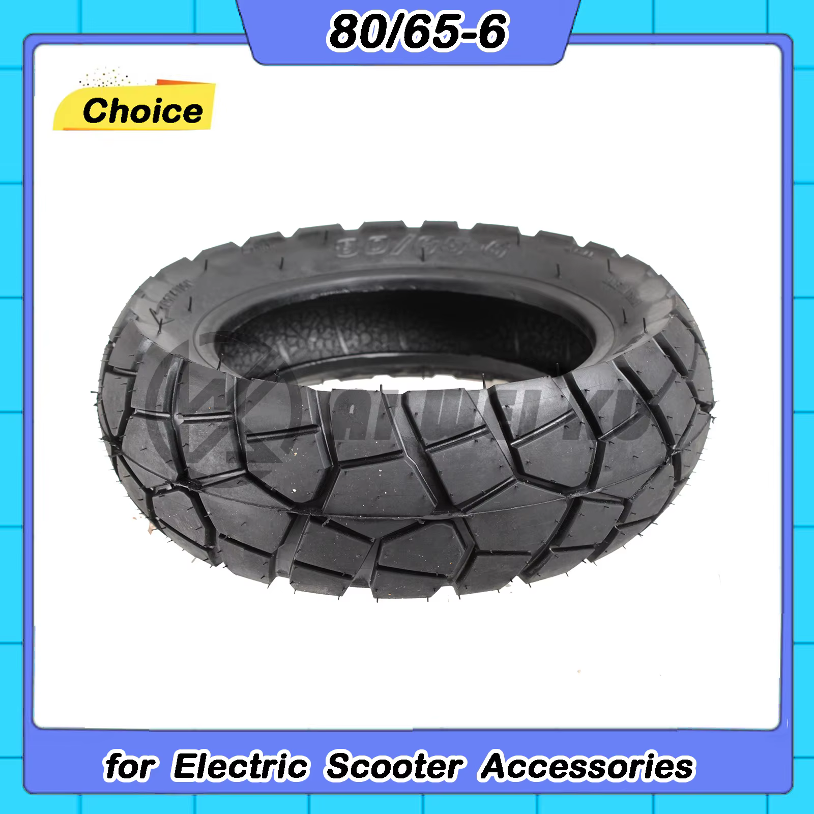 Pneu tubeless 80/50-6.5 pour trottinette électrique, pneu tout-terrain 10 pouces, pneu de trottinett