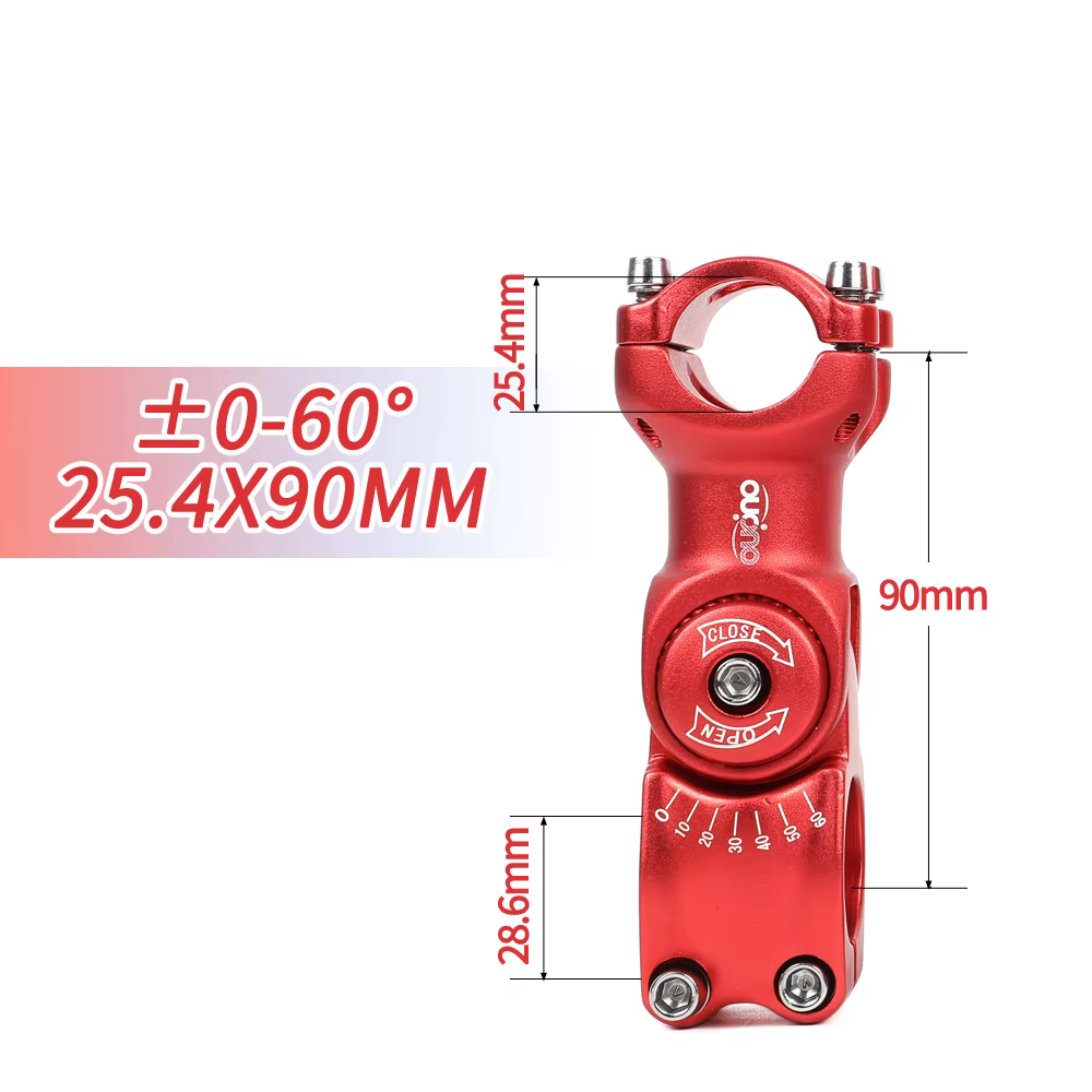 OUO – tige de vélo de montagne réglable de 0 à 60 degrés, élévation de guidon de vtt, 25.4/31.8mm, p