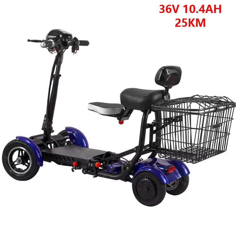 Scooters de mobilité à 4 roues pour 2 personnes avec siège bébé 500W 36V 15.6AH adultes 10 pouces Sc