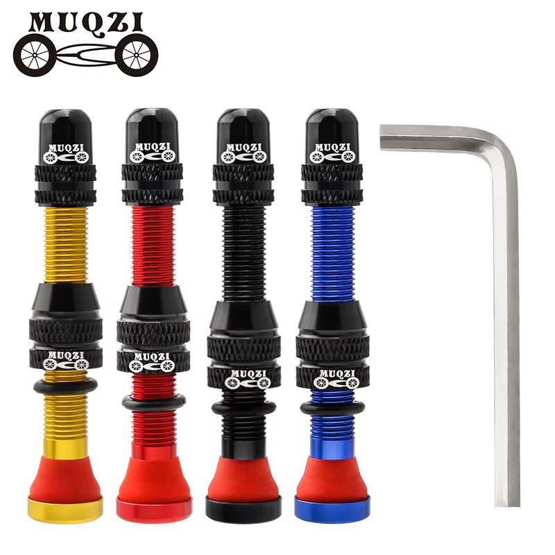 MUQZI 2 pièces 60mm Valve Schrader vtt vélo de route A/V Valve de jante Tubeless CNC Valve de roue p
