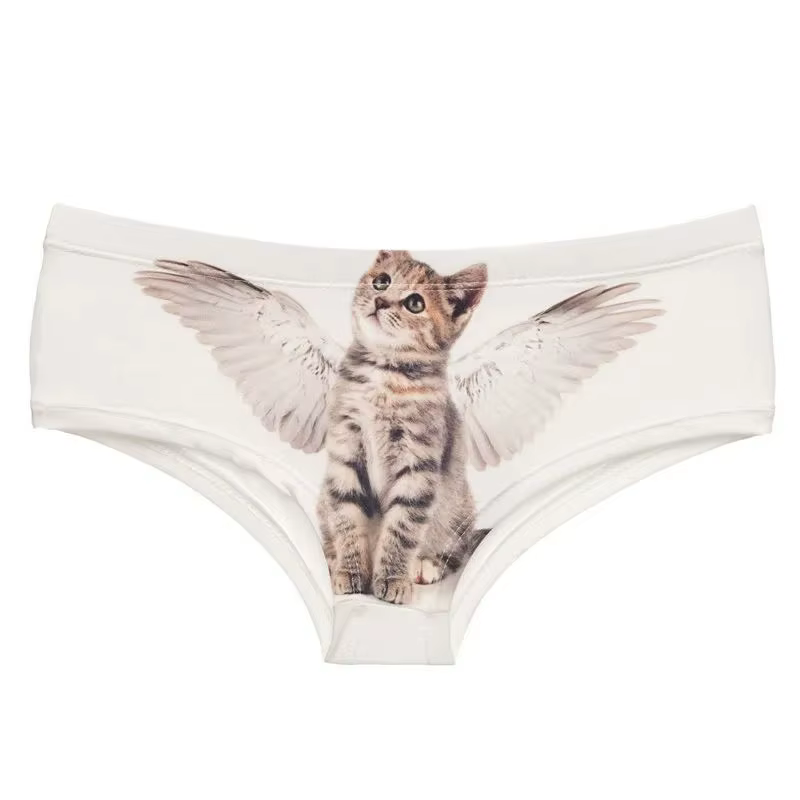 Femmes culottes impression 3D culottes sans couture femmes sous-vêtements ange chat dessin animé imp