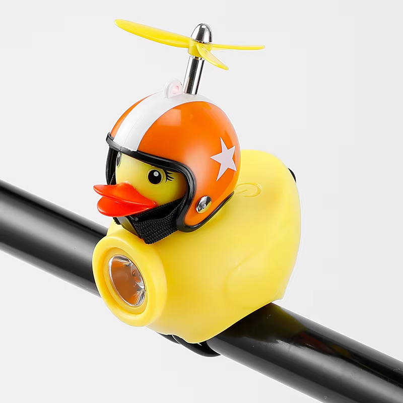 Lumière de vélo pour enfants, équitation de nuit, petit canard jaune, sonnette pour enfants, lampe d