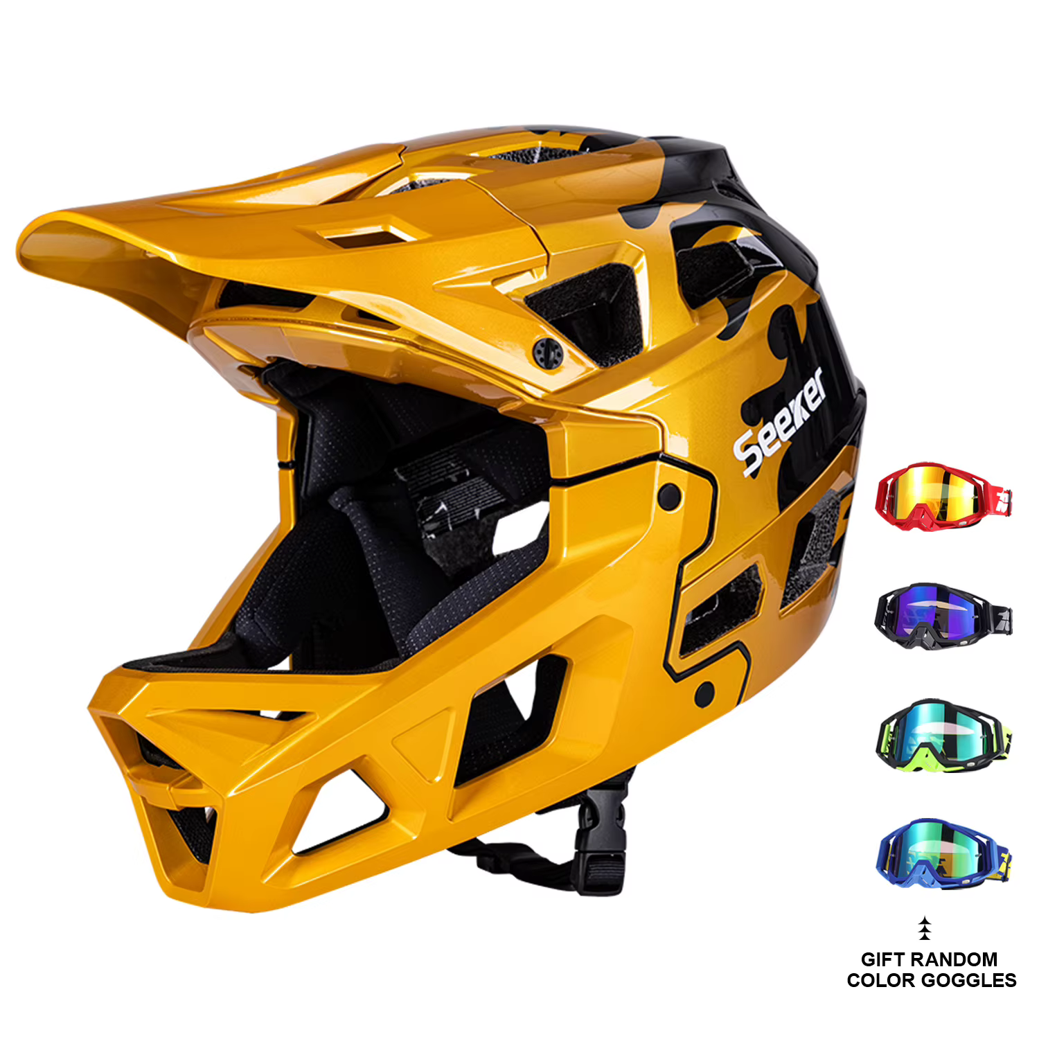 Casque de vélo tout-terrain SeekerBicycle, intégral, léger, monobloc, anti-impact, pour la descente,