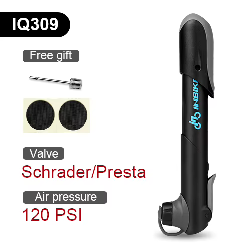 INBIKE-Mini pompe à air portable pour vélo VTT, gonfleur de vélo Schrader Presta, accessoires de vél