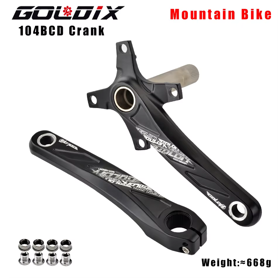 GOLDIX – plateau de manivelle de vélo 104BCD, en alliage d'aluminium avec fond de 170mm, plaque noir