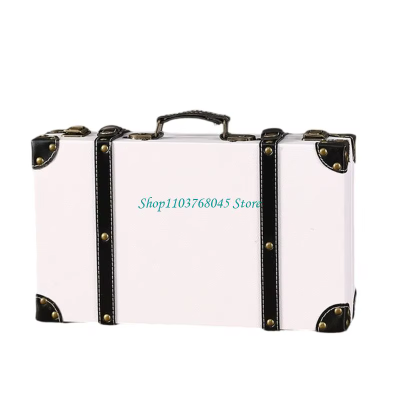 R53F Retro Decro Decorative Leather Boîte pour les organisateurs décoration fournitures d'artisanat 
