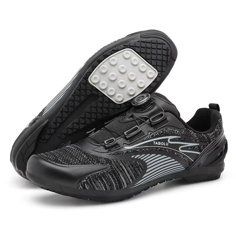 Chaussures de cyclisme plates en carbone pour hommes et femmes, chaussures de vélo de vitesse éventu