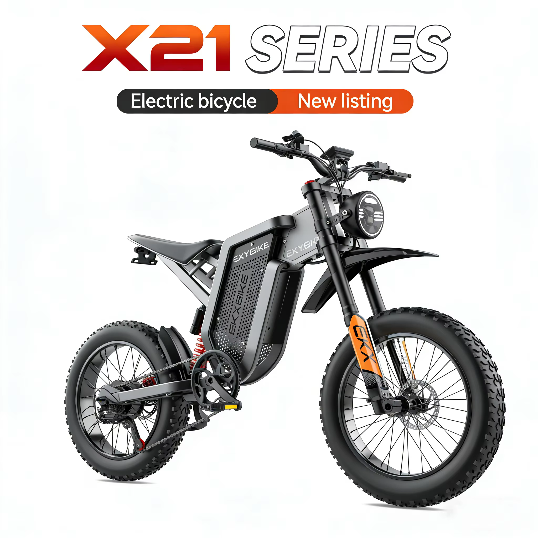 Vélo électrique EKXBike X21 Readygo pour adultes, moteur puissant de 2000W, batterie 48V35AH, vitess