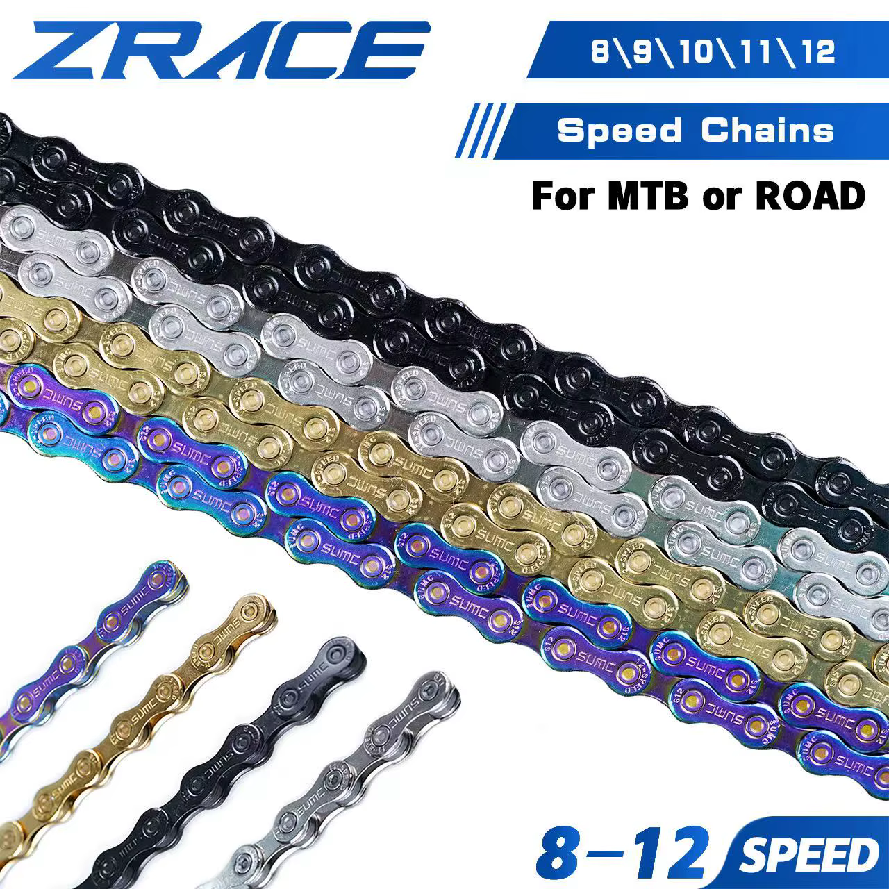 ZRACE chaîne de vélo 8 9 10 11 12 vitesses vtt vélo de route de montagne, parfaitement, argent, noir