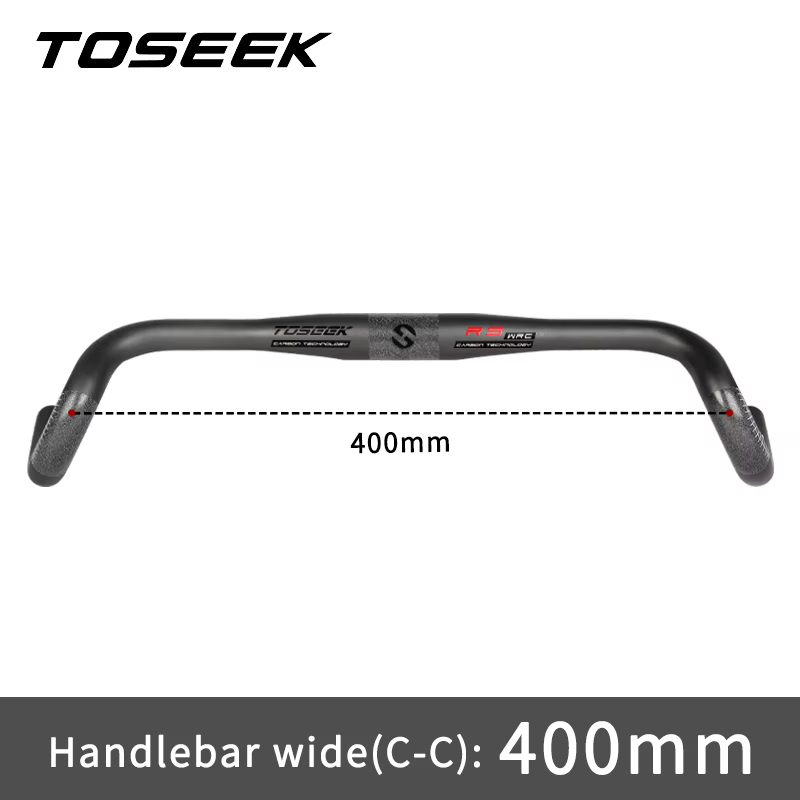TOSEEK guidon de gravier en carbone barre de chute extérieure guidon 31.8mm guidon de vélo de route