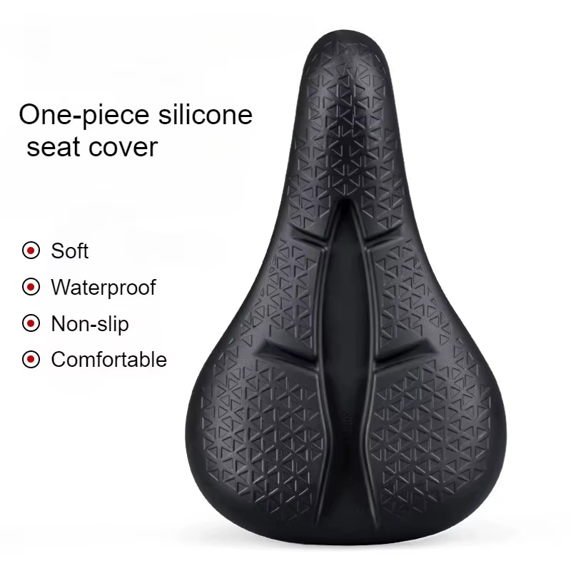 Housse de siège de vélo en silicone, coussin de selle de vélo confortable, antidérapant, extra doux,