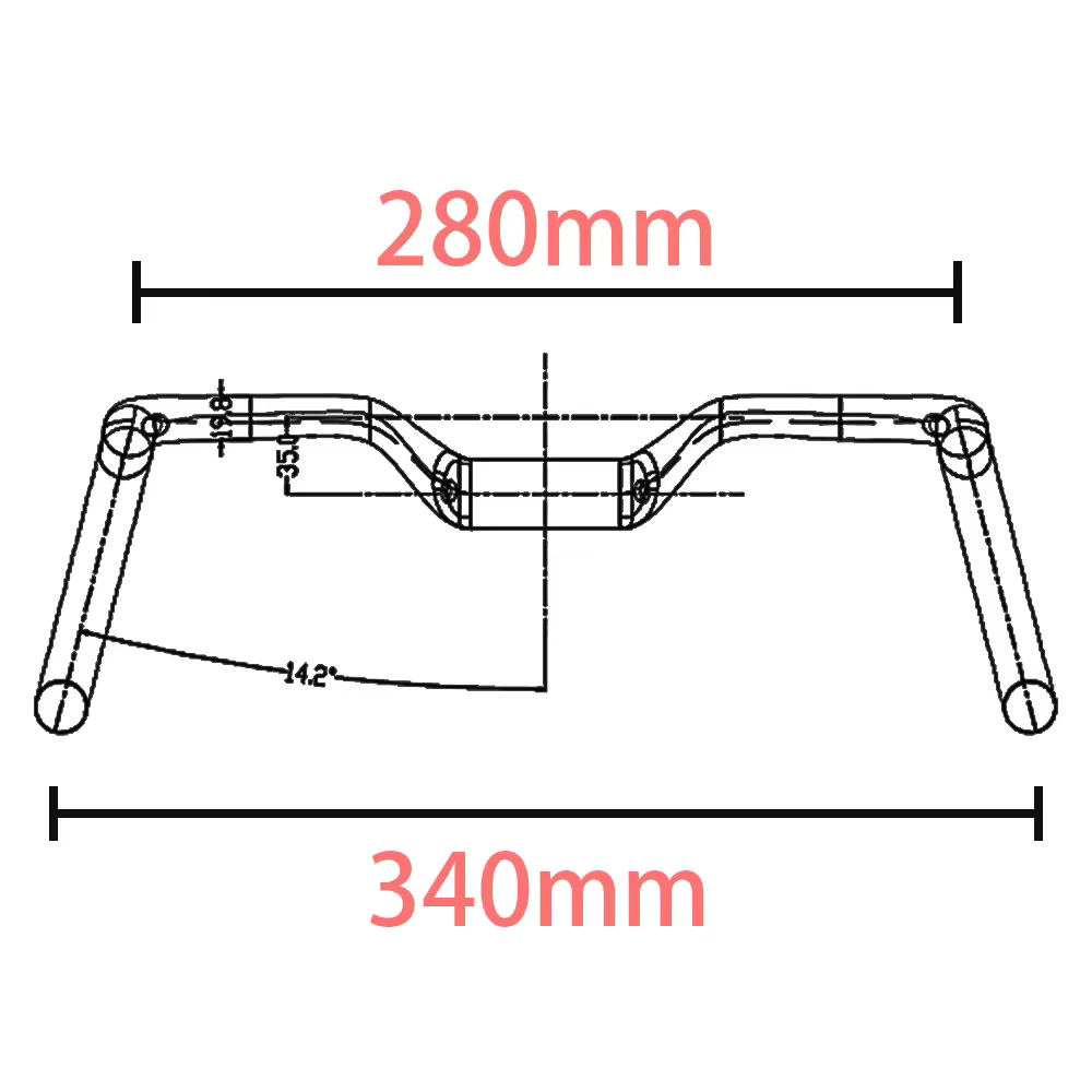Poignée de gravier 14 °   Guidon de vélo en carbone, guidon aérodynamique, guidon de vélo de route, 