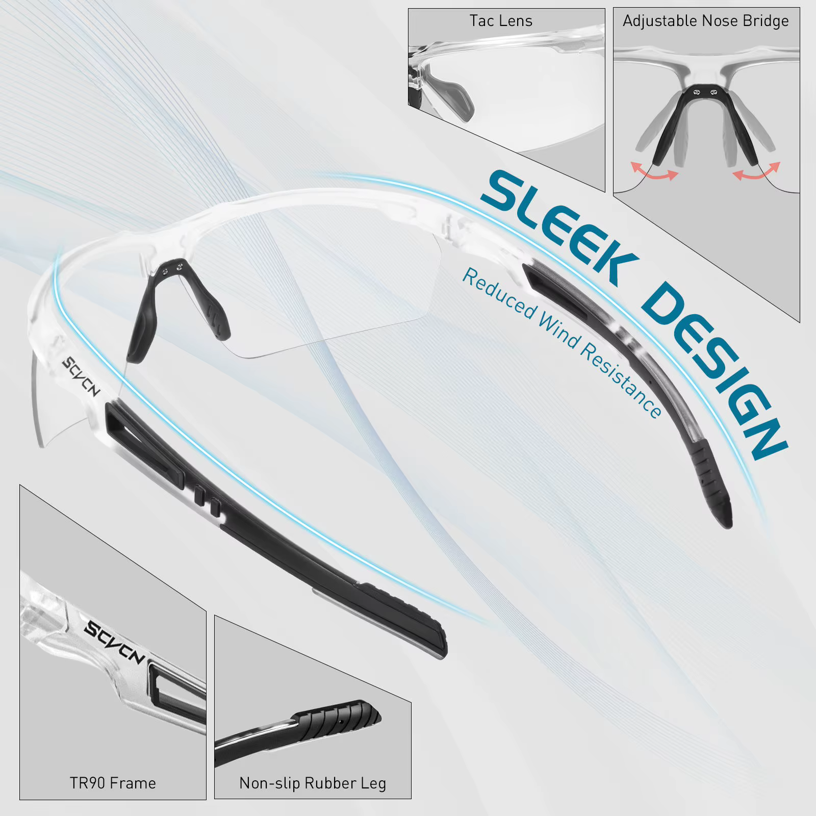 SCVCN lunettes de cyclisme photochromiques hommes vtt lunettes de soleil de cyclisme lunettes de vél