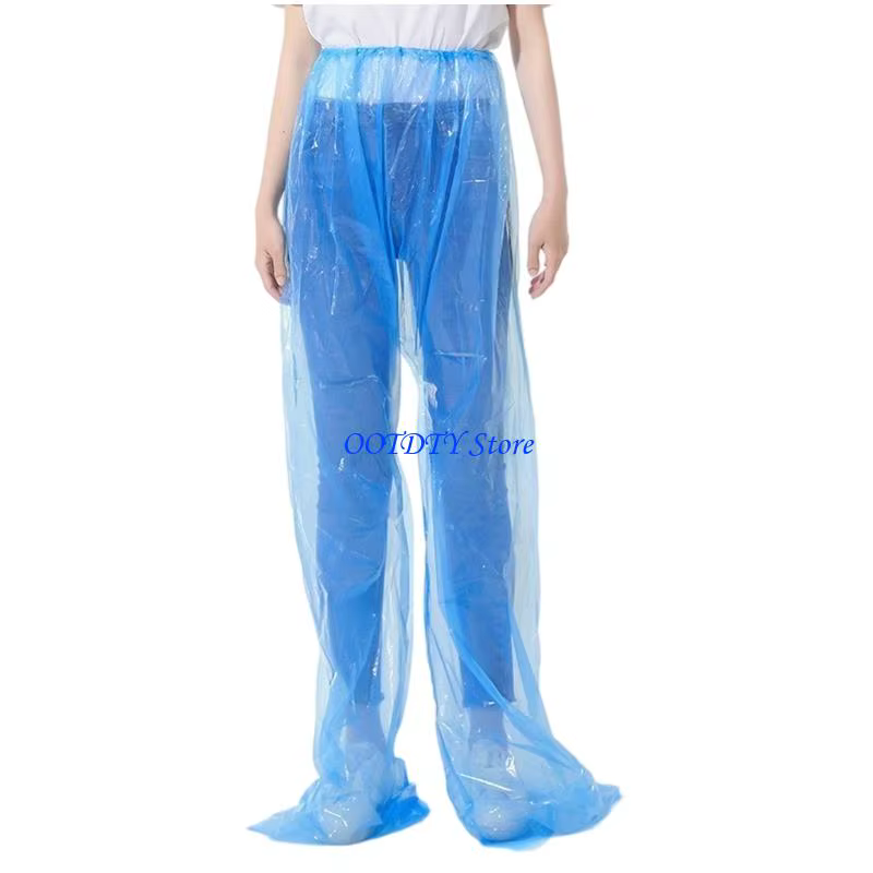 Pantalon pluie jetable longue longueur 367A, conception avec pieds scellés, couverture pluie épaisse