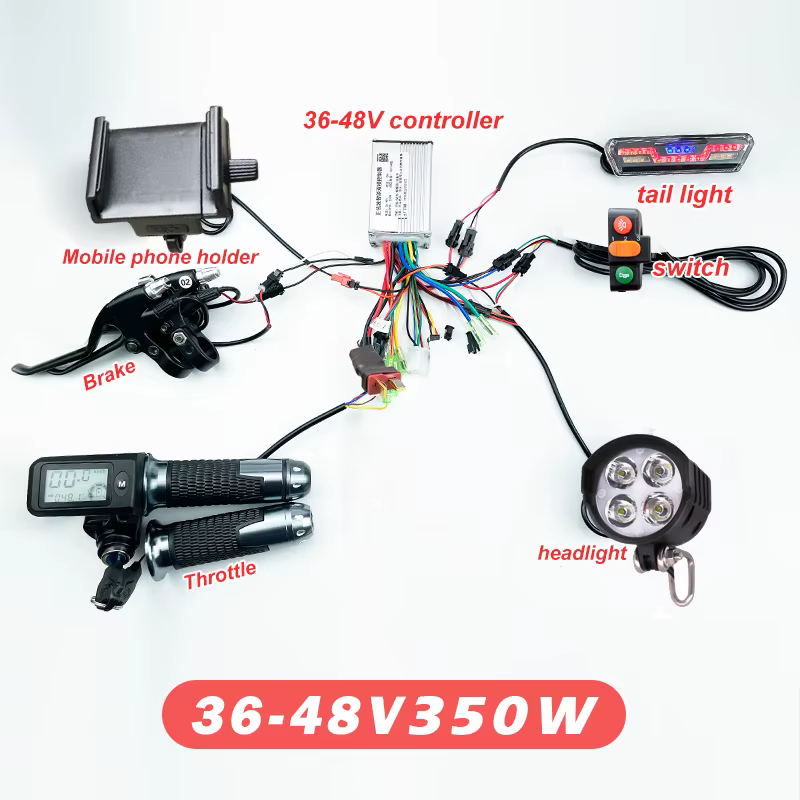 Contrôleur sans balais pour vélo électrique et scooter, mode touristes, kit d'accélérateur, 36V, 48V