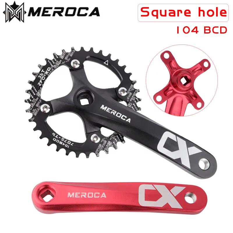 MEROCA CX trou carré vélo pédalier 104BCD alliage d'aluminium IXF trou carré VTT pédalier 170mm 32T/
