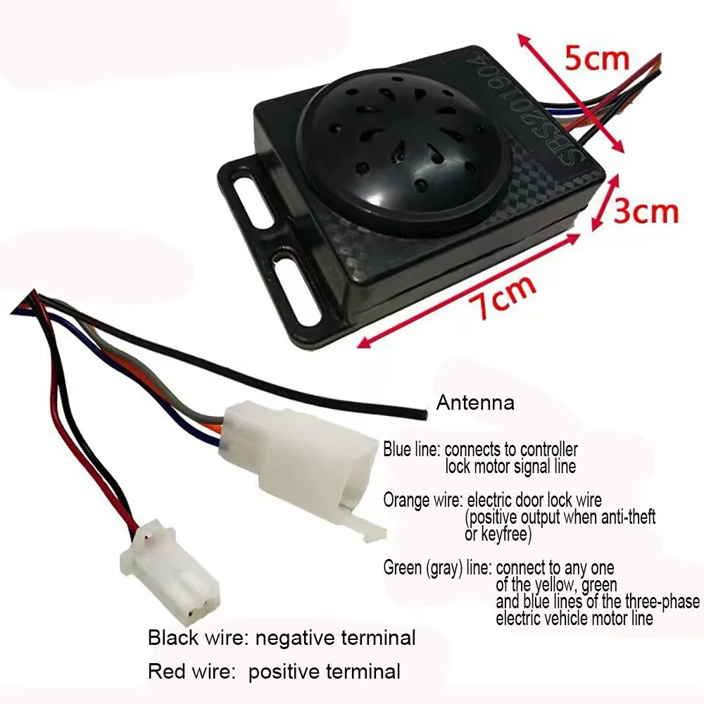 Système d'alarme de sécurité antivol pour vélo électrique, 36-72V, deux télécommandes pour moto Scoo