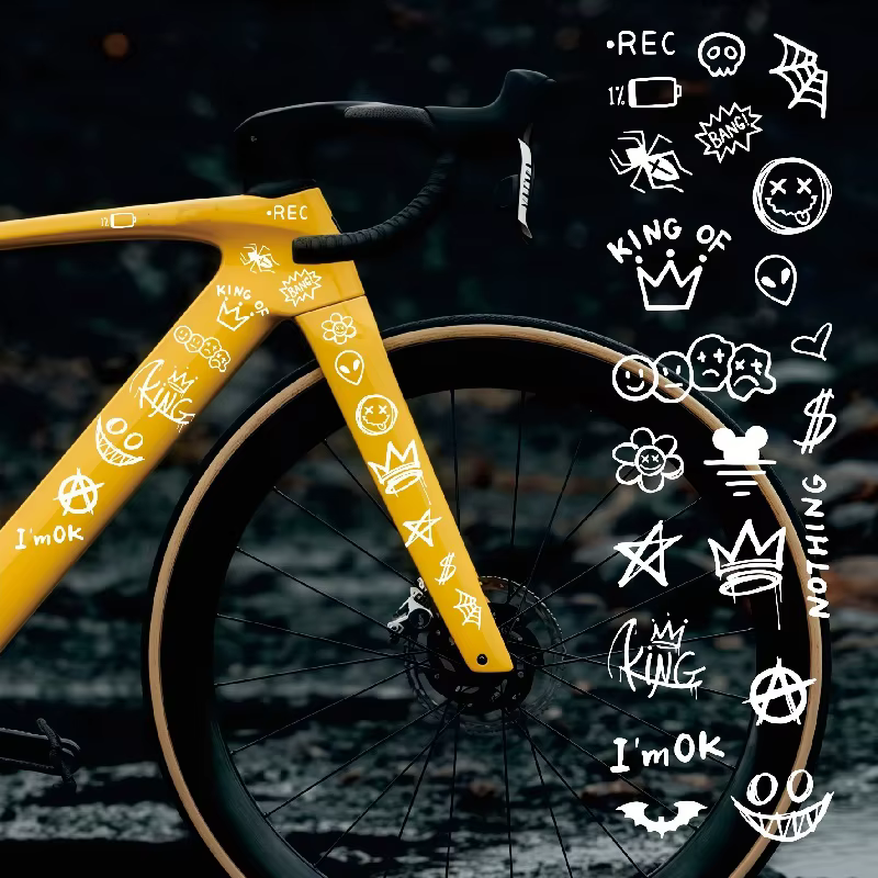 Ensemble d'autocollants pour cadre de vélo, 22 pièces | Convient aux vélos de montagne et de route