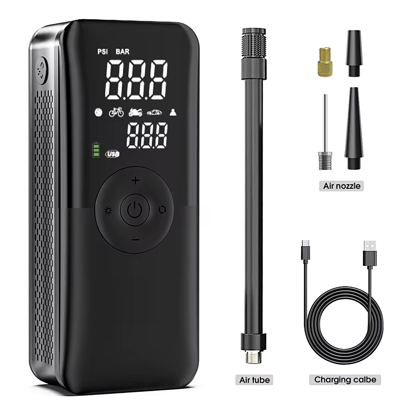CARSUN-Pompe à Air Rechargeable, Compresseur Portable, Numérique, Sans Fil, pour Voiture, Vélo, Moto