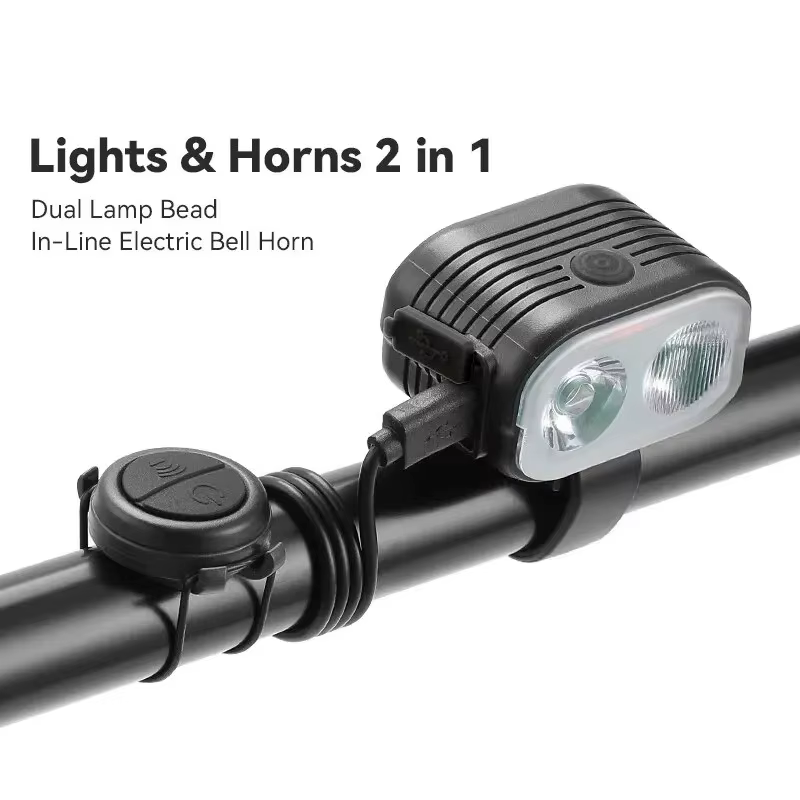 OFFBONDAGE-Klaxon de sauna 2 en 1 pour vélo, éclairage proche et lointain, lampe 2/4 perlée, command