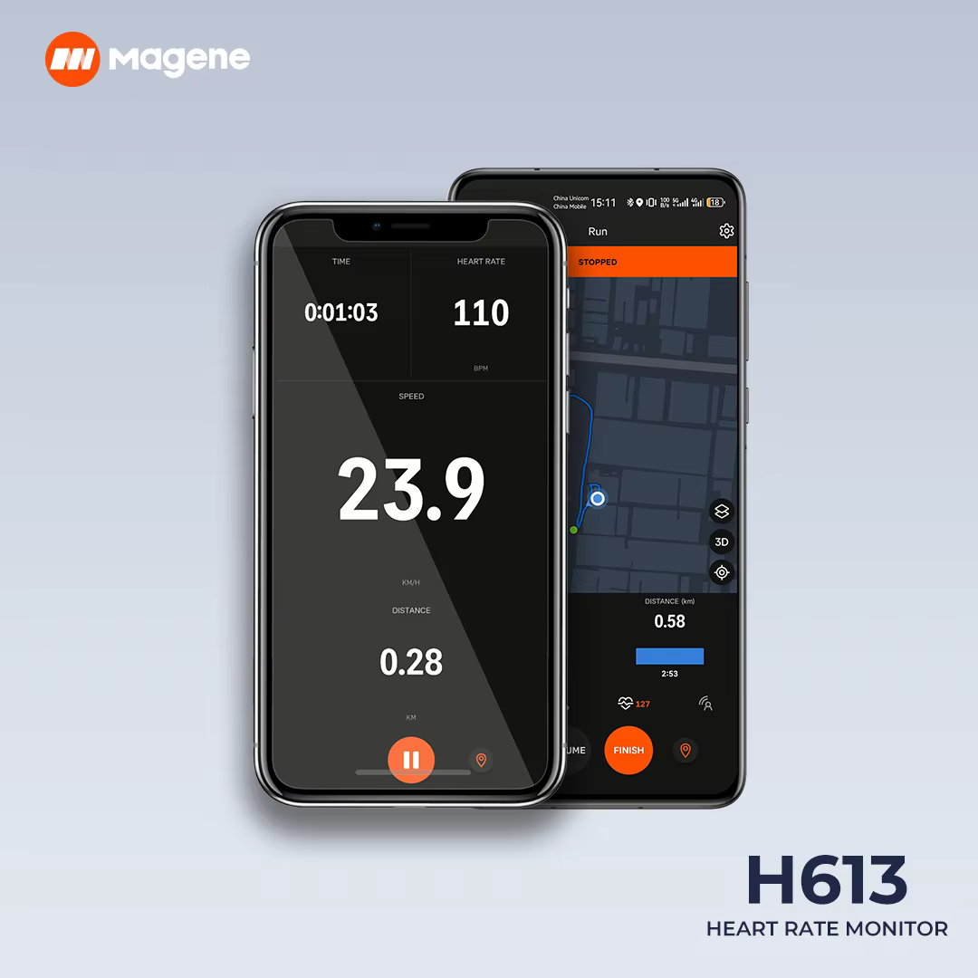 Magene H613 moniteur de fréquence cardiaque sangle pectorale fendue 3 canaux Bluetooth capteur de fr