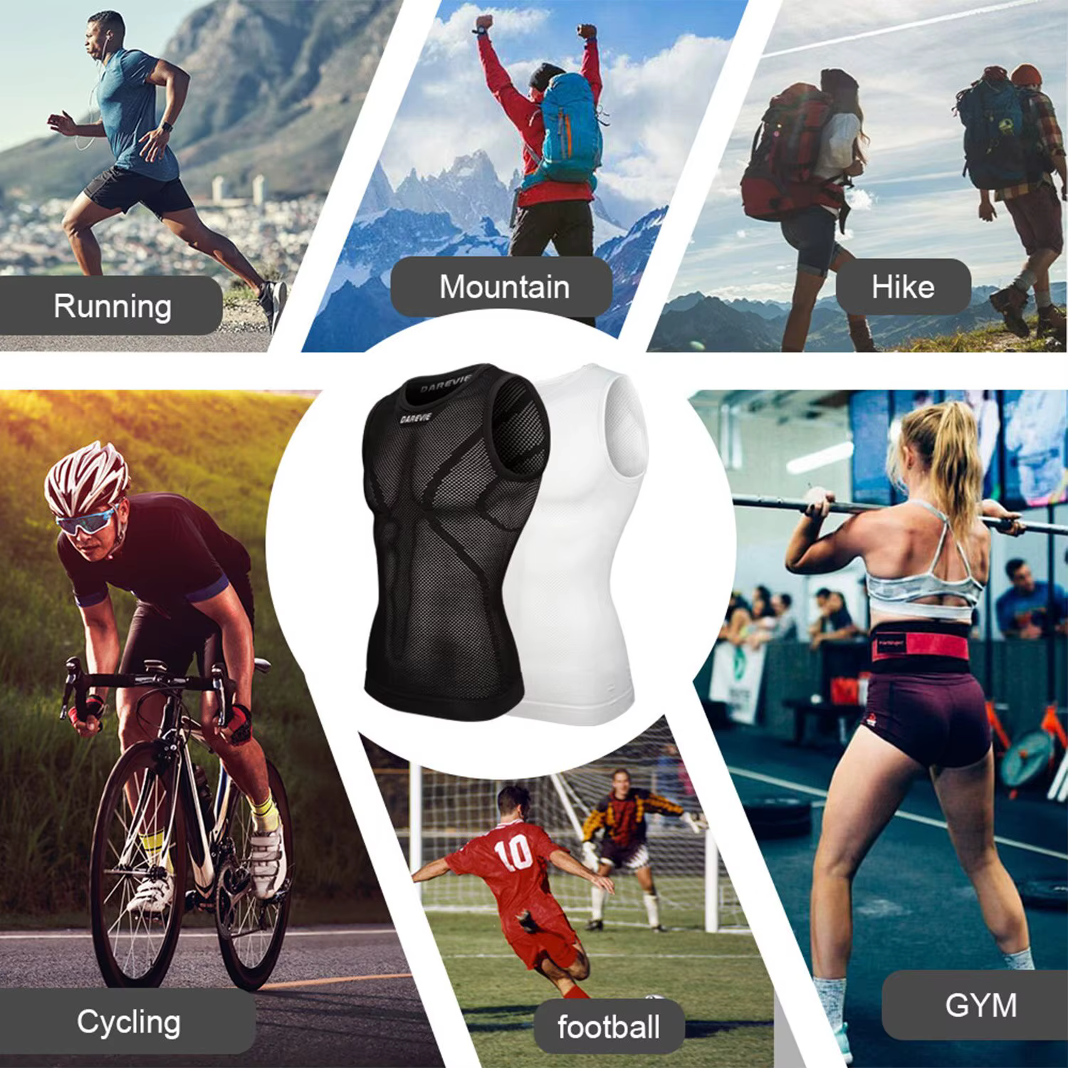 DAREVIE cyclisme première couche homme petite taille Compression sans couture femmes vélo cyclisme s