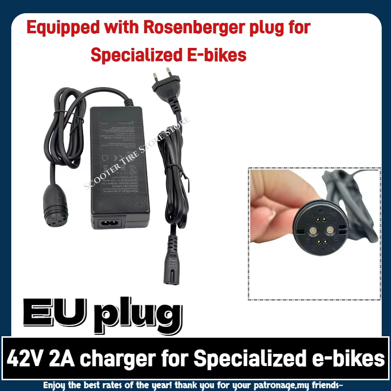 Chargeur Li-Ion Elecrun 42V 2A pour vélo électrique spécialisé à prise Rosenberger-chargeur de batte