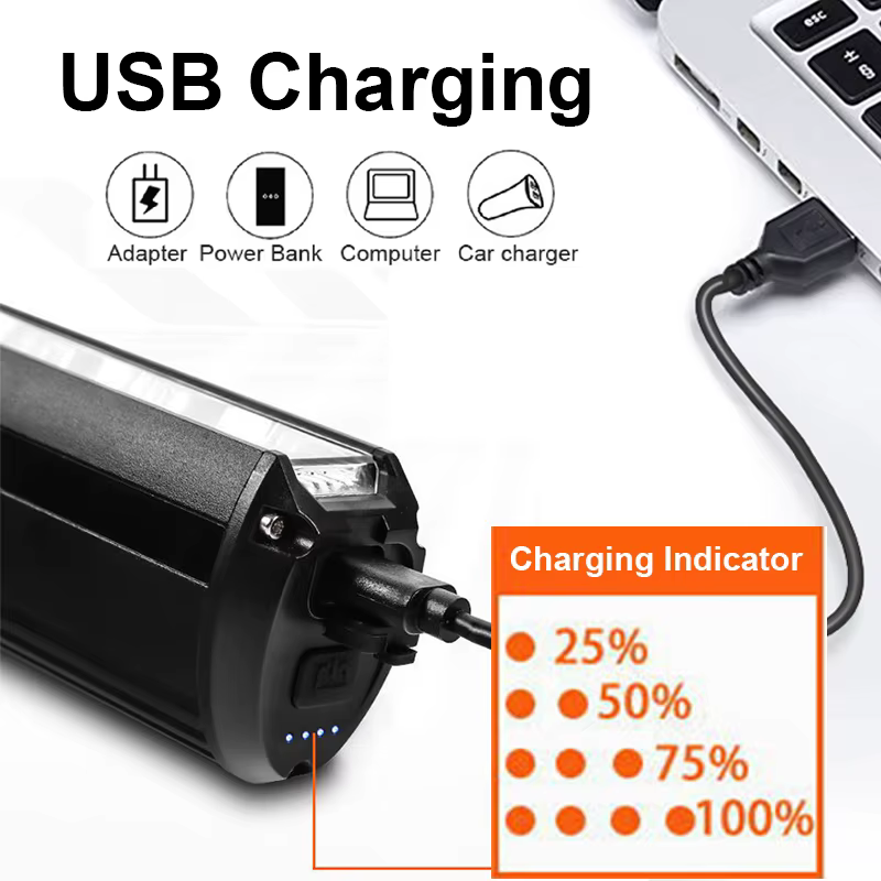 TouCloud – lumière avant de vélo 10000mAh, batterie externe, lampe de poche étanche, chargeur USB, a